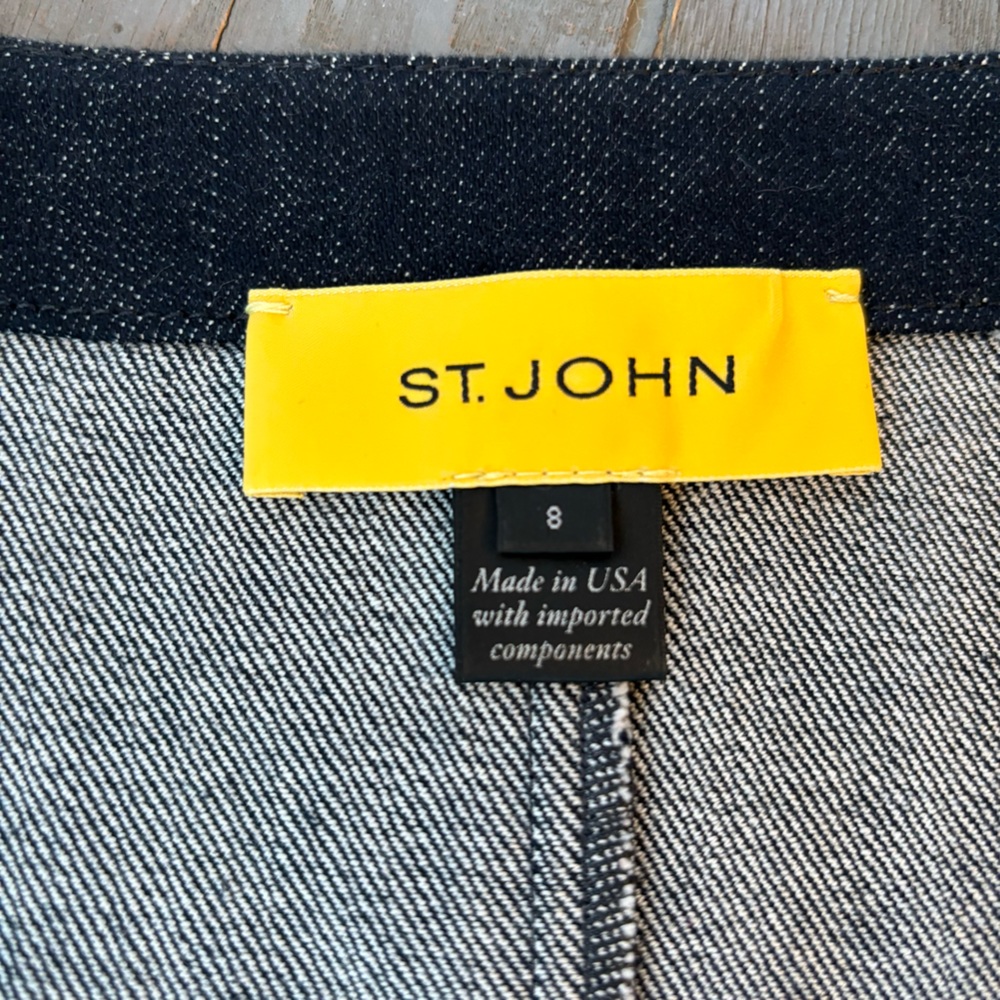 St. John denim jacket with gold embellishments | size 8 - Picture 7 of 10